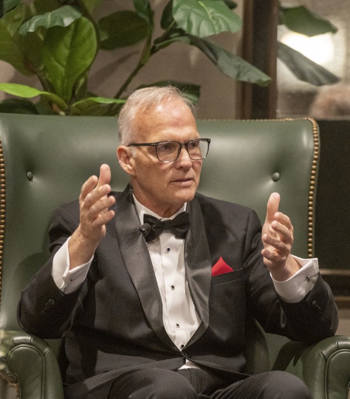 Mark Richt delighting guests at the 2026 St. Mary’s Celebration of Courageous Leaders Gala. (Photo Credit: Wingate Downs)